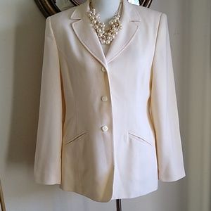 Amanda Smith Cream Color Wool Blazer Size 12